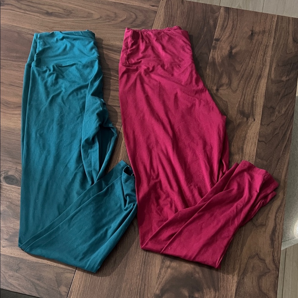 Kids Teal and Red Leggings